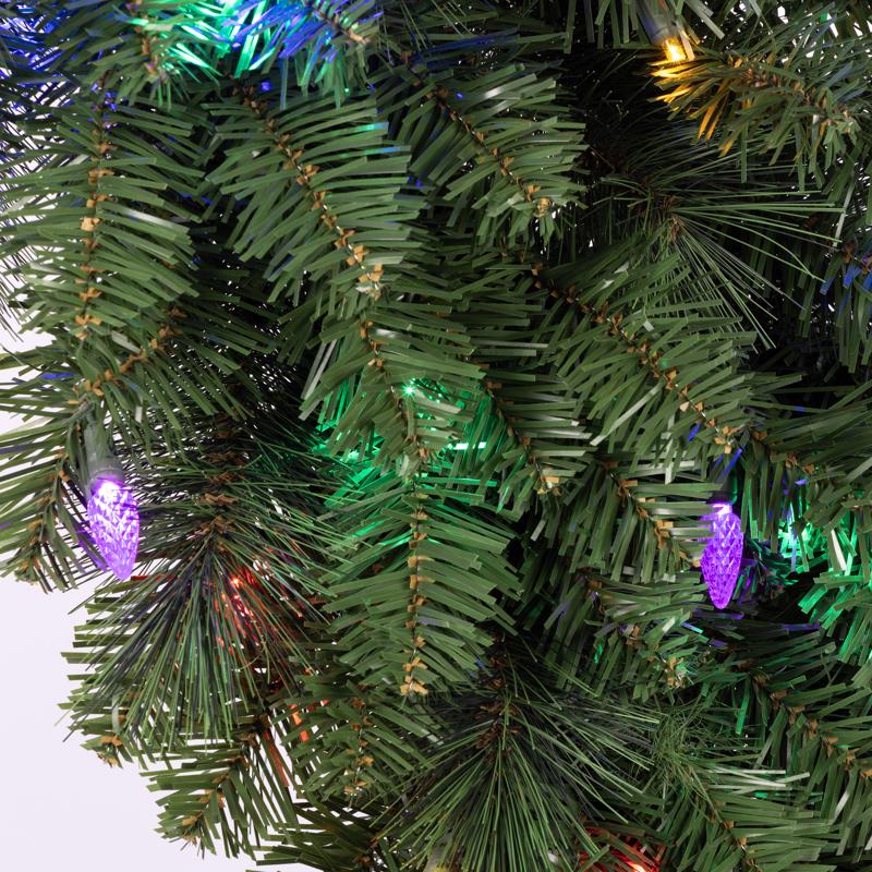 Celebrations Platinum 48 in. D LED Prelit Multicolored Mixed Pine Wreath