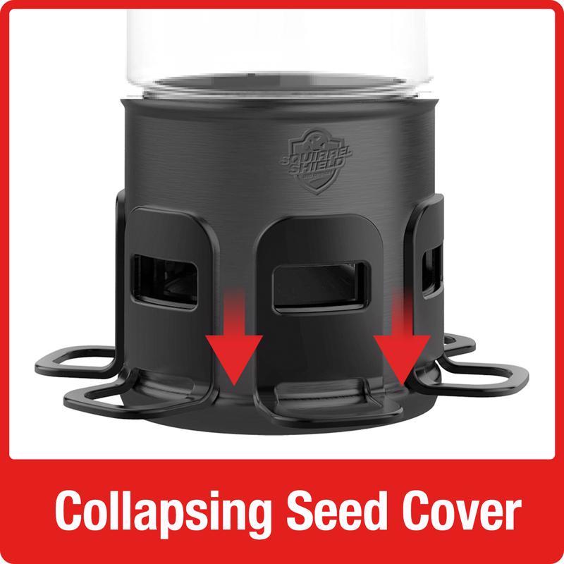 Nature's Way Squirrel Shield Wild Bird 4 qt Metal Pro Bird Feeder 6 ports