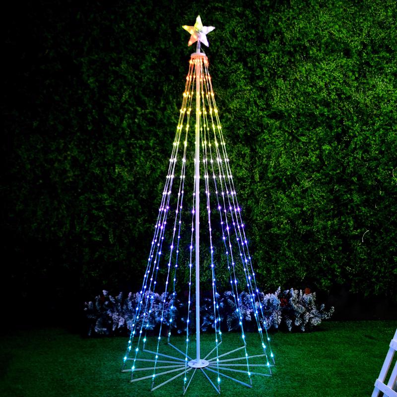 Celebrations LED Multi Straight Frame Dancing Tree 6 ft. Yard Decor