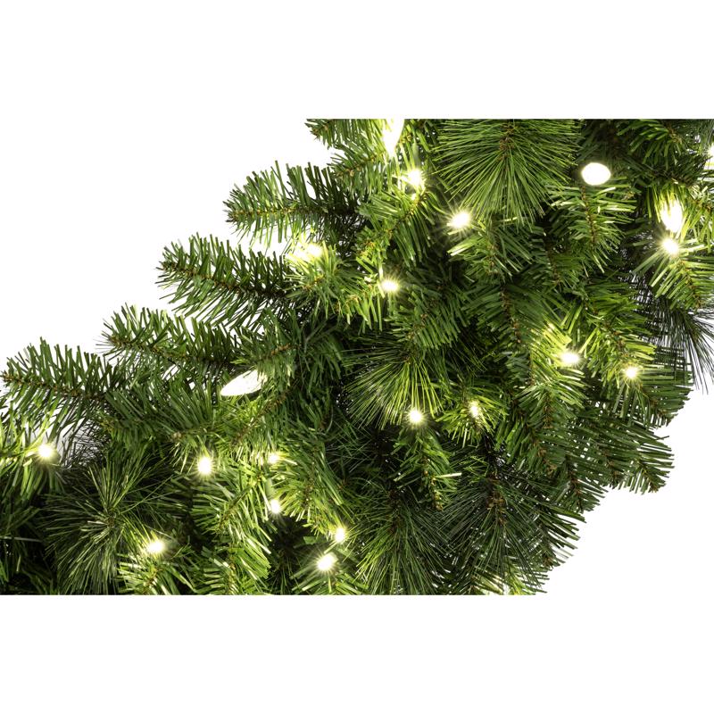 Celebrations 48 in. D LED Prelit Pure White Pine Wreath