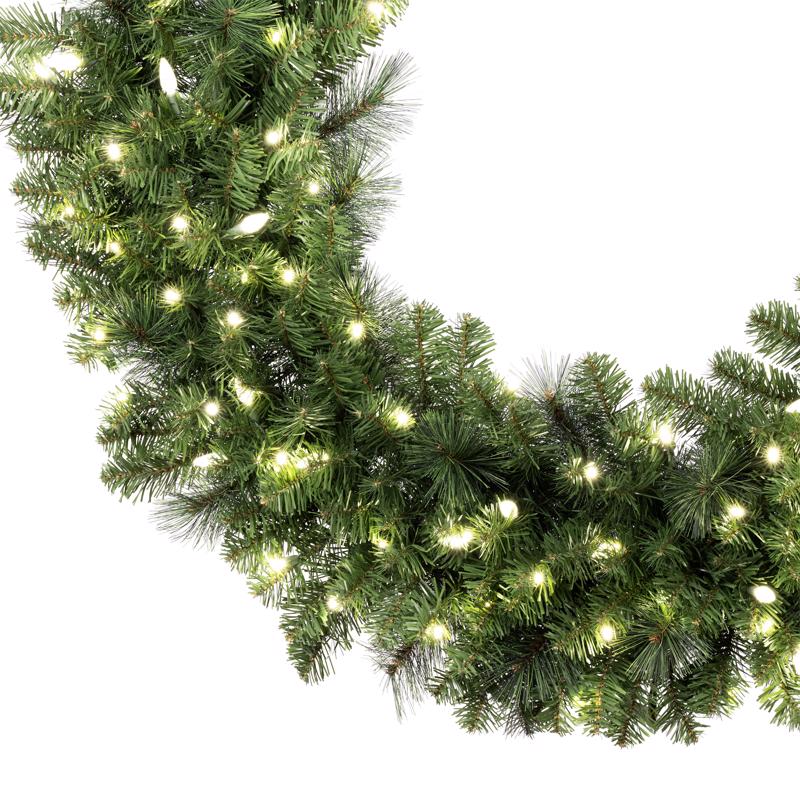Celebrations 48 in. D LED Prelit Pure White Pine Wreath