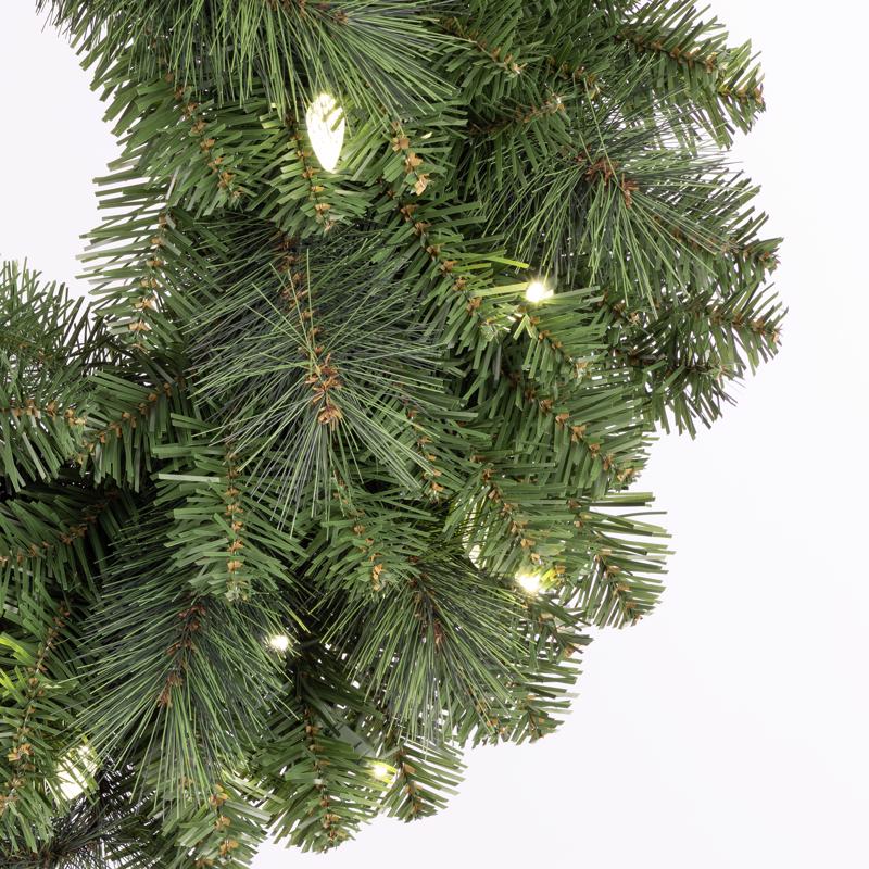 Celebrations Platinum 26 in. D LED Prelit Pure White Pine Wreath