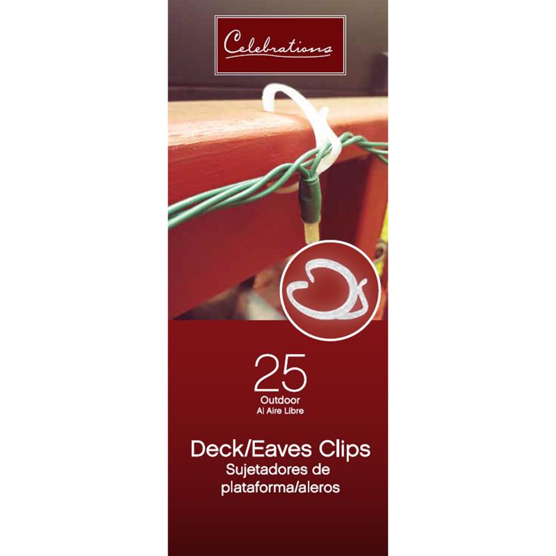 Celebrations Holiday Deck/Eave Clips Plastic 25 pc