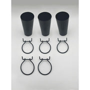 5 in. H X 3 in. W X 3 in. D Black Metal Tapered Cup Display