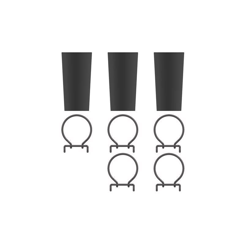 5 in. H X 3 in. W X 3 in. D Black Metal Tapered Cup Display