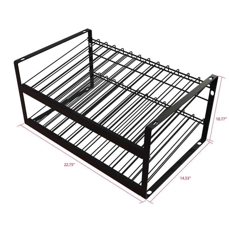 10.5 in. H X 14.25 in. W X 22.75 in. D Black Metal Craft Paint Display Display
