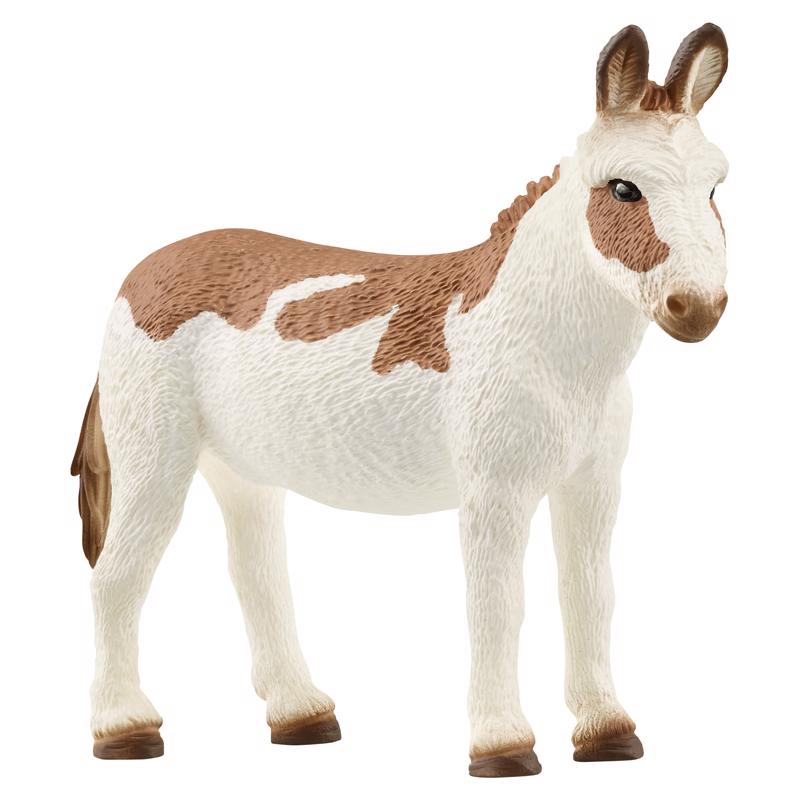Schleich American Spotted Donkey Figurine Brown/White