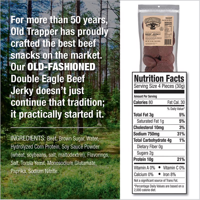 Old Trapper Double Eagles Old Fashioned Beef Jerky 21 oz Pouch