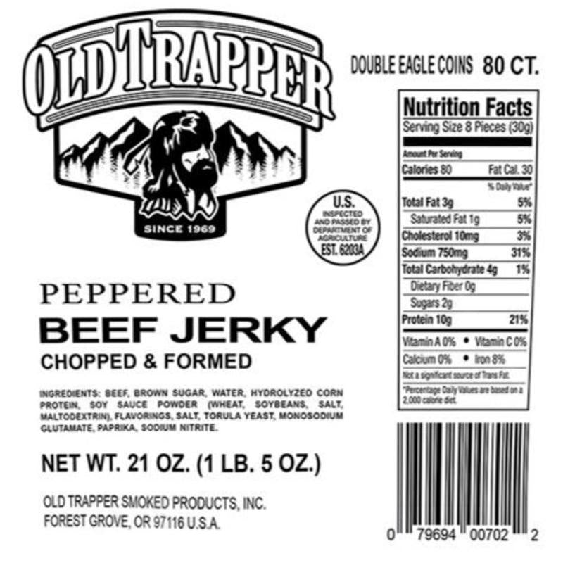 Old Trapper Double Eagles Peppered Beef Jerky 21 oz Pouch