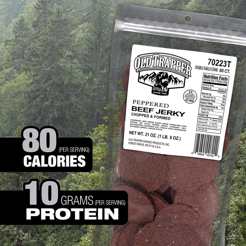 Old Trapper Double Eagles Peppered Beef Jerky 21 oz Pouch