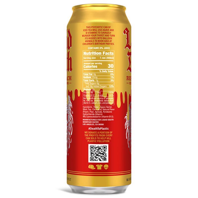 Liquid Death Rest in Peach Peach Tea Tea 19.2 oz