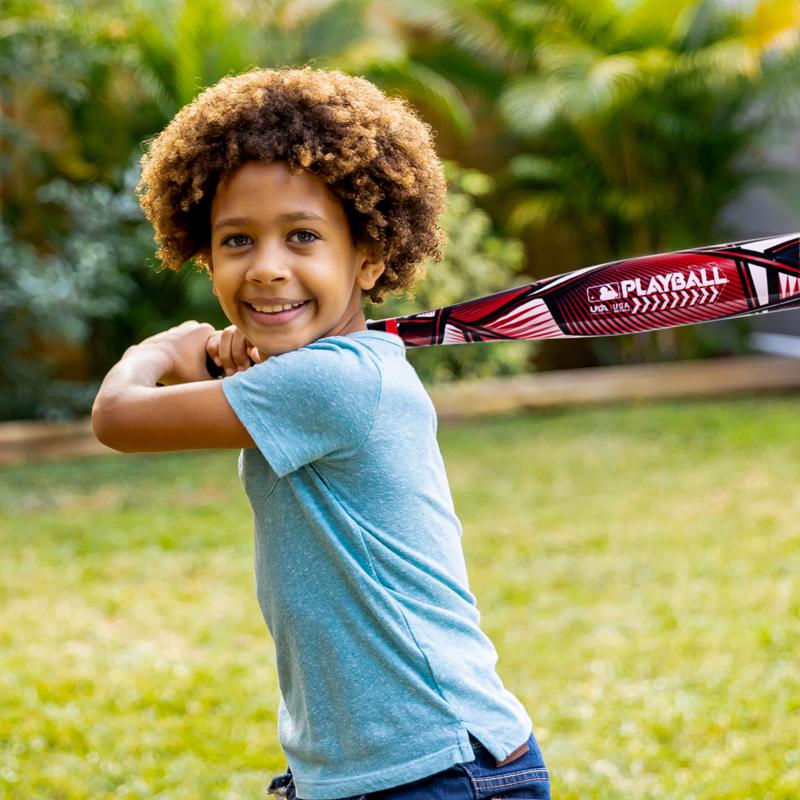 MLB Red Plastic Ball and Bat Set