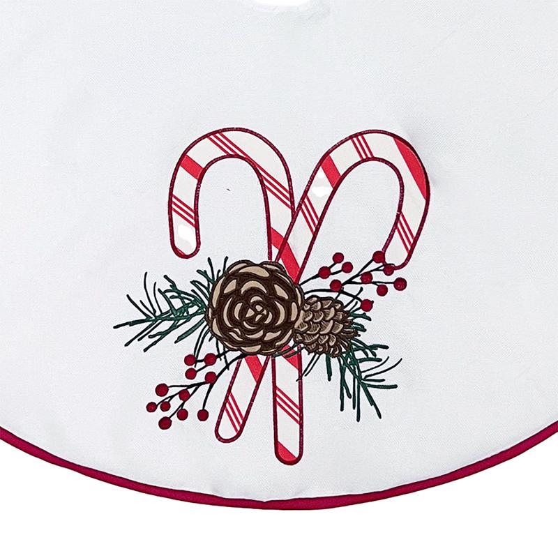 Celebrations Home White Candy Cane Tree Skirt