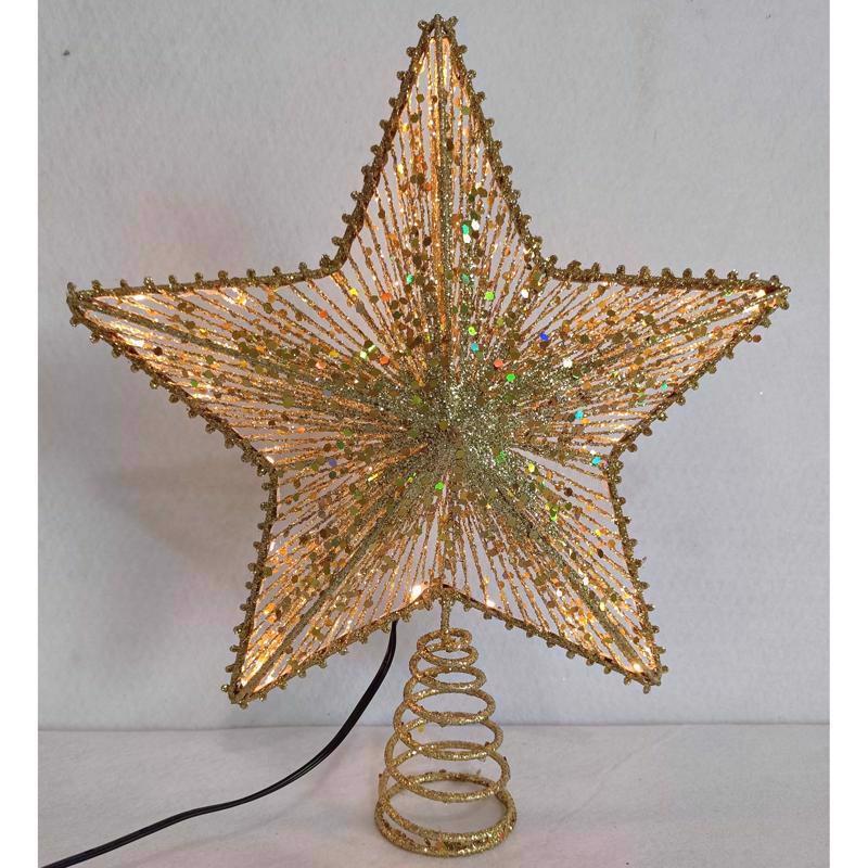Celebrations LED Gold Star Tree Topper 11.5 in.