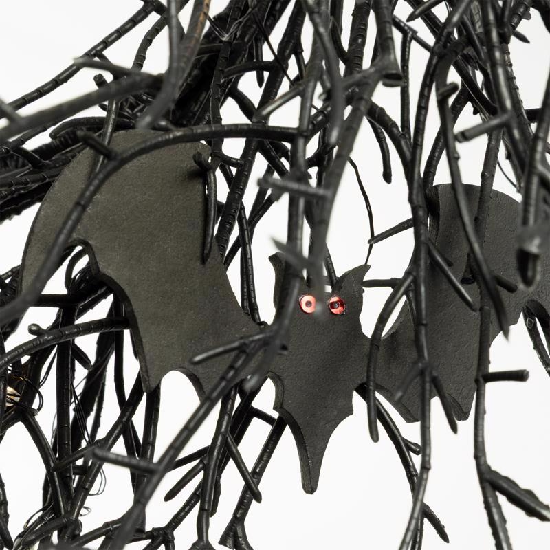 Celebrations Purple 35 ct 20 in. LED Prelit Black Twig Wreath