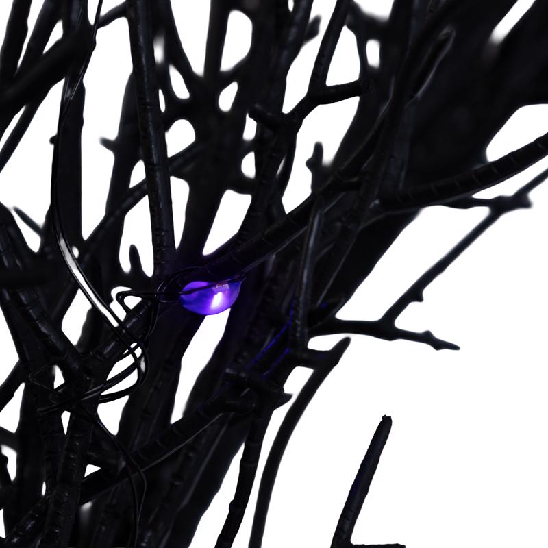 Celebrations Purple 50 ct 9 ft. LED Prelit Black Twig Garland