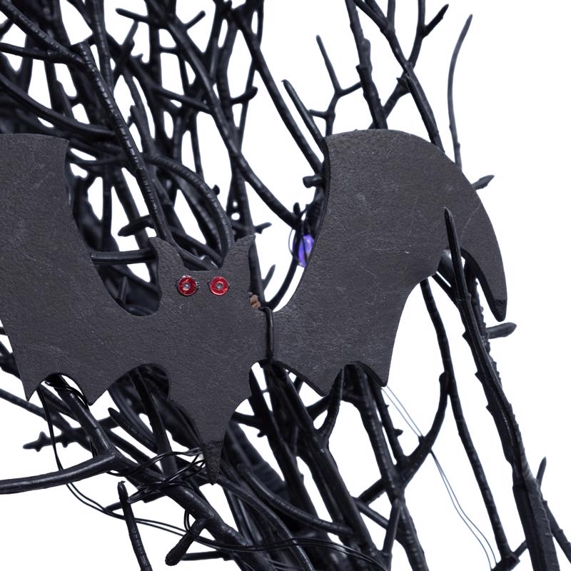 Celebrations Purple 50 ct 9 ft. LED Prelit Black Twig Garland