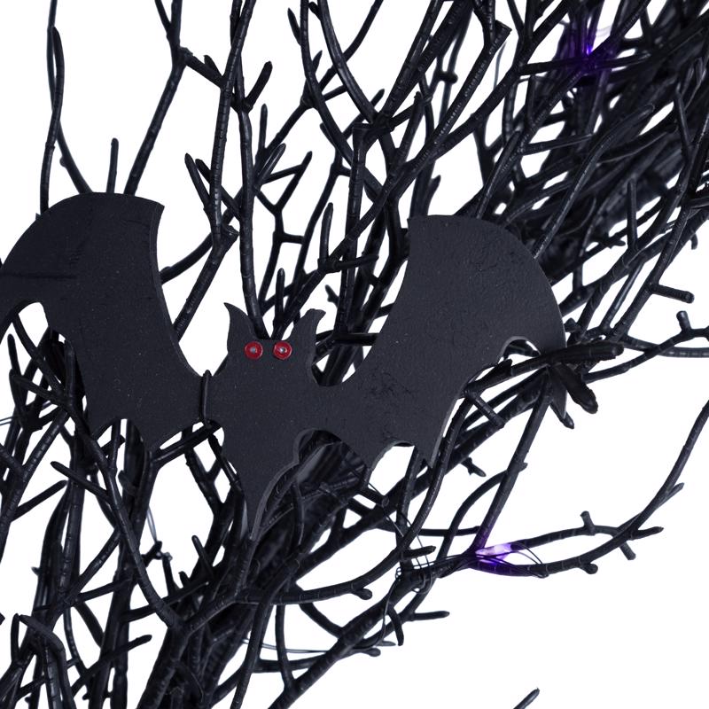 Celebrations Purple 50 ct 9 ft. LED Prelit Black Twig Garland