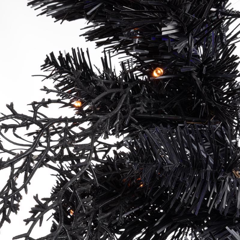Celebrations Orange/Purple 65 ct 24 in. LED Prelit Black Spider Wreath
