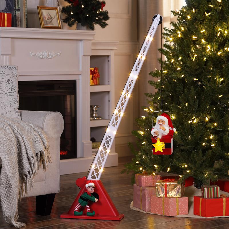 Mr. Christmas LED Santa's Christmas Crane Animated Decor 44 in.