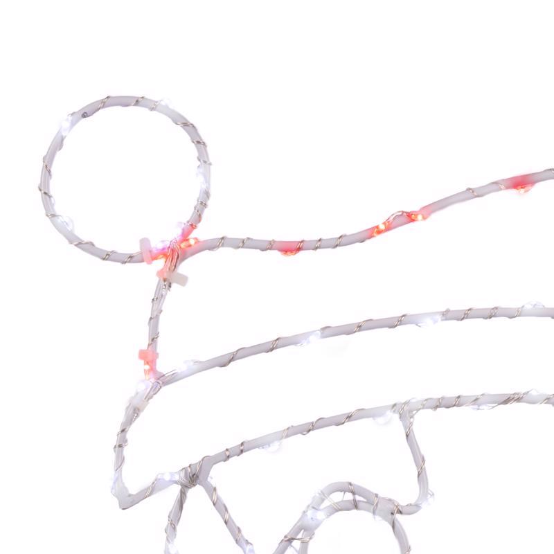 Celebrations LED Red/White Santa Head Silhouette 15 in. Hanging Decor