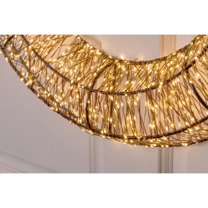 Celebrations LED Warm White Wreath 22 in. Hanging Decor
