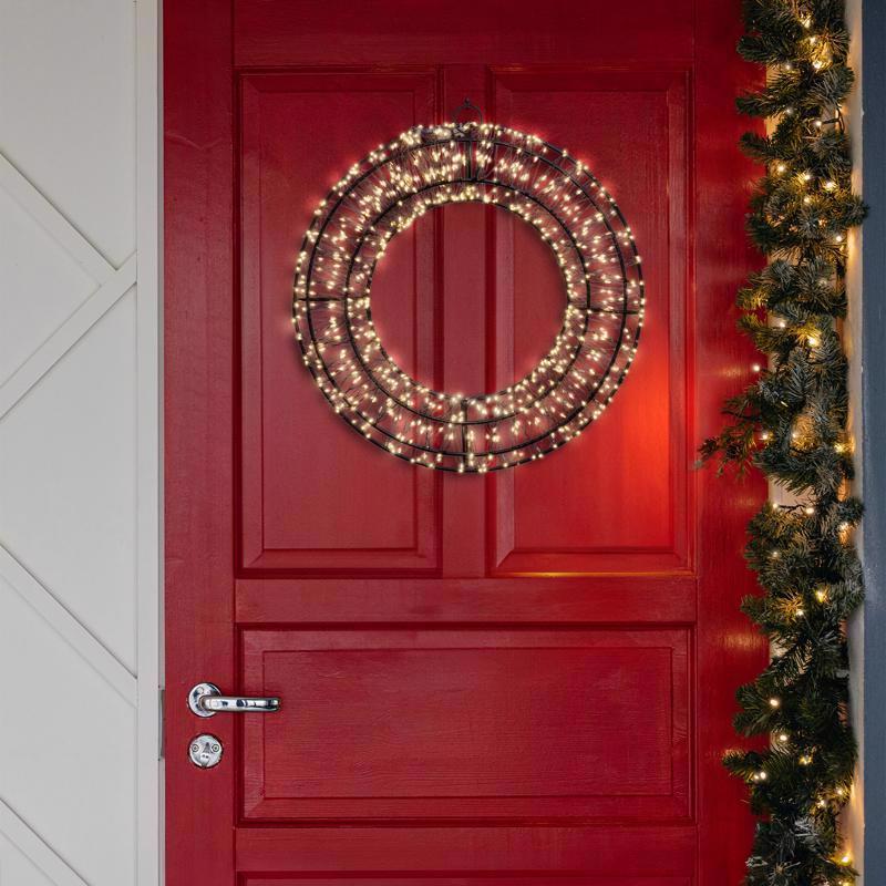 Celebrations LED Clear/Warm White Wreath 14 in. Hanging Decor