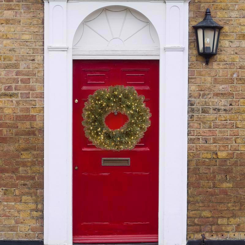 Celebrations 24 in. D LED Prelit Warm White Cascading Wreath