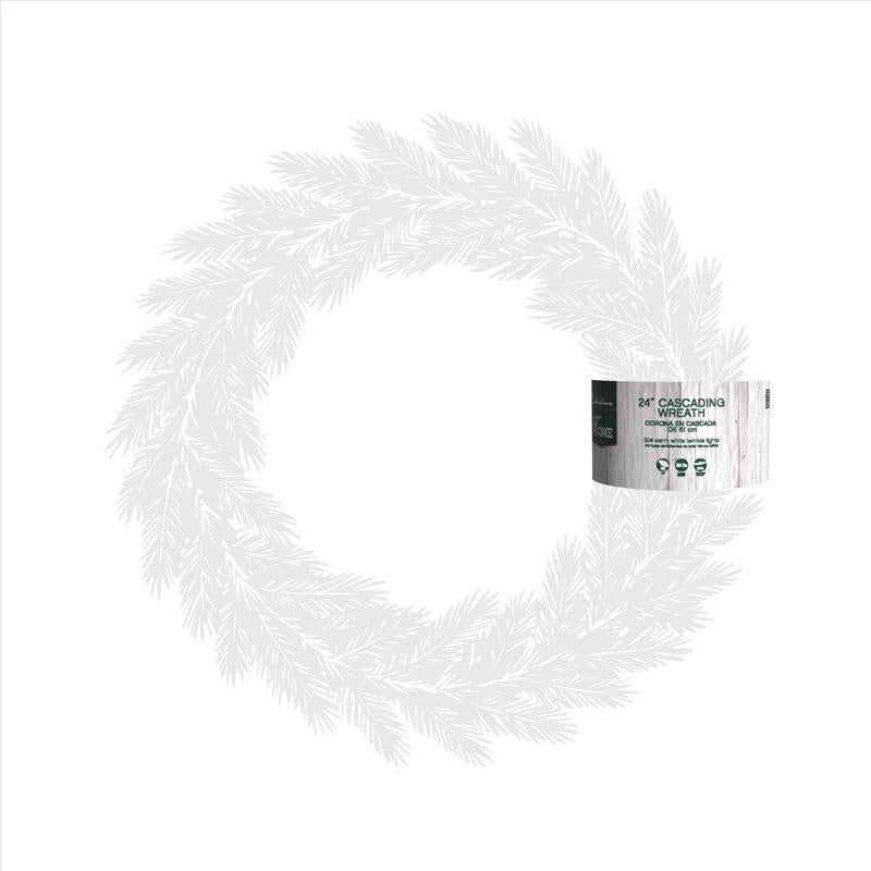 Celebrations 24 in. D LED Prelit Warm White Cascading Wreath