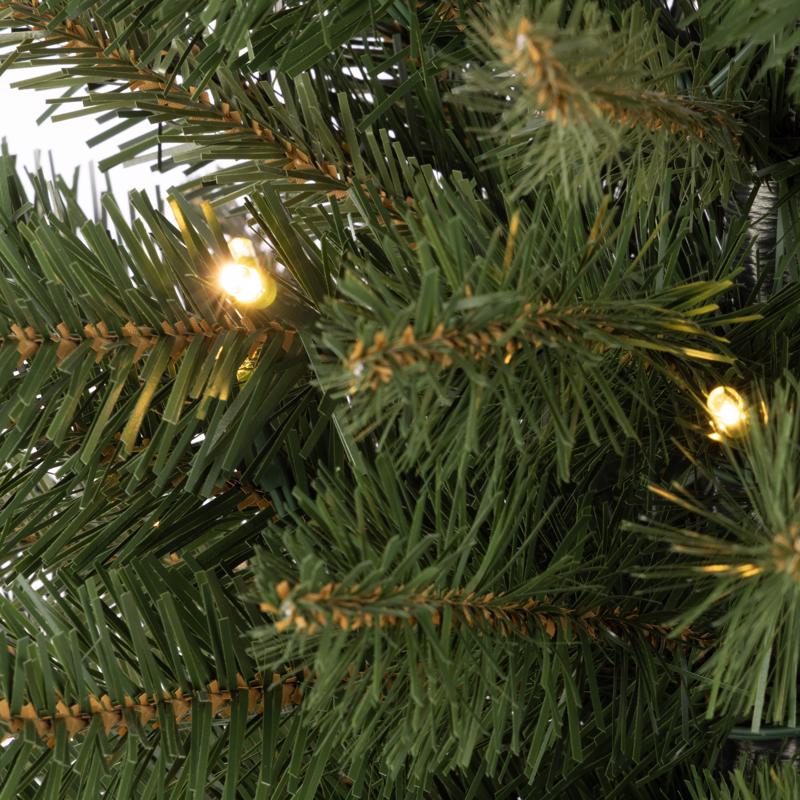 Celebrations 2 ft. Slim LED 35 ct Table Tree with Wood Base Color Changing Christmas Tree