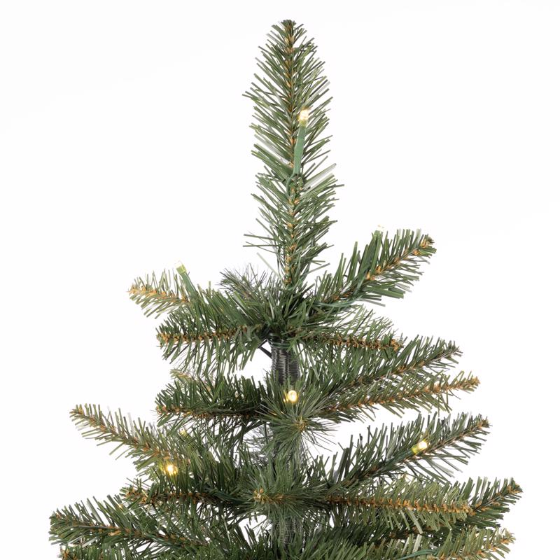 Celebrations 2 ft. Slim LED 35 ct Table Tree with Wood Base Color Changing Christmas Tree
