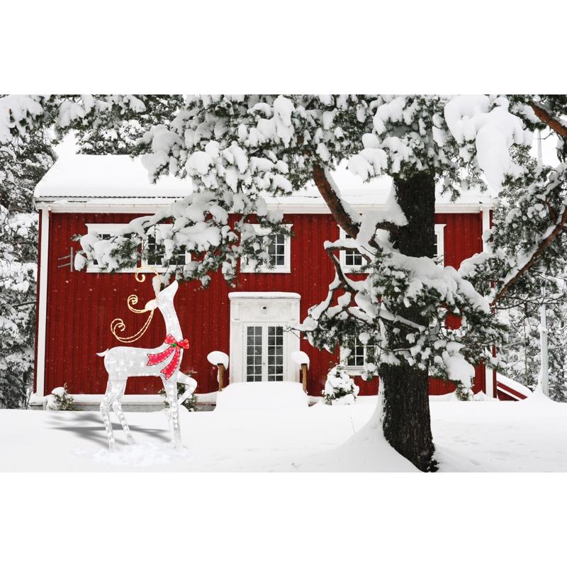 Celebrations LED Warm White Reindeer 61 in. Yard Decor