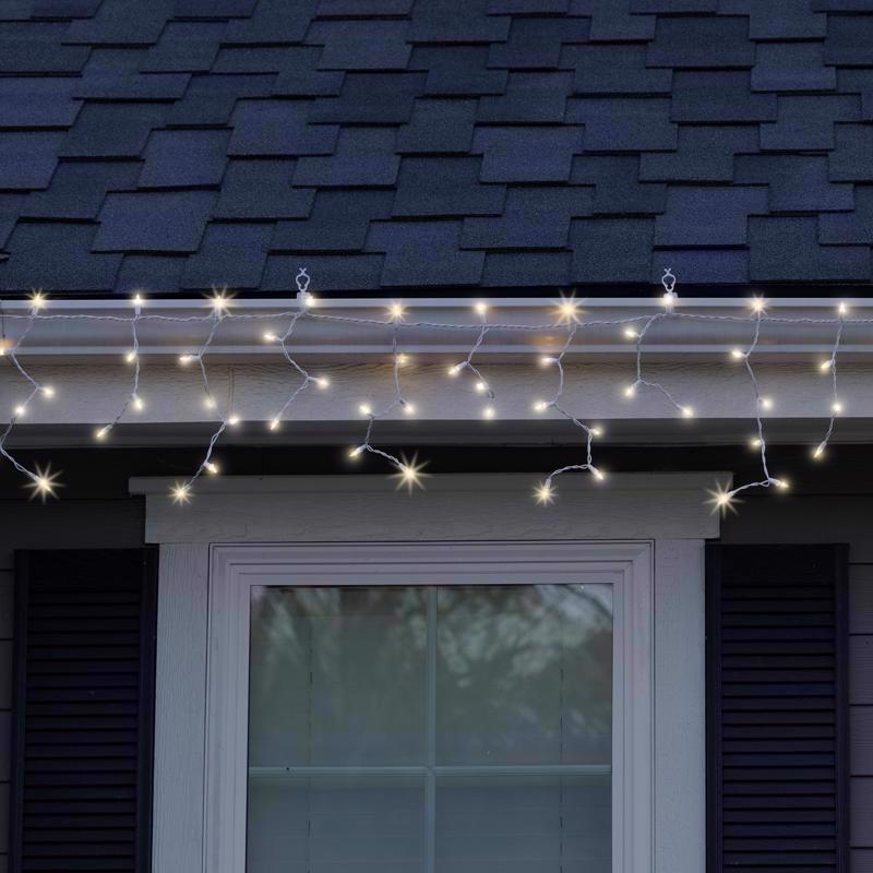 Celebrations Classic LED T5 Warm White 100 ct Icicle Christmas Lights 6 ft.