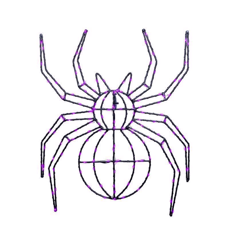Celebrations Purple 140 ct 16 in. LED Prelit Illuminated Spider Halloween Decor