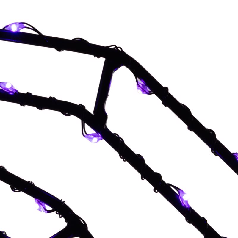 Celebrations Purple 140 ct 16 in. LED Prelit Illuminated Spider Halloween Decor