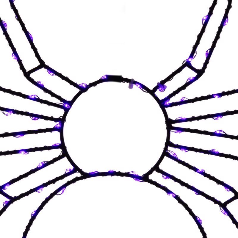 Celebrations Purple 140 ct 16 in. LED Prelit Illuminated Spider Halloween Decor