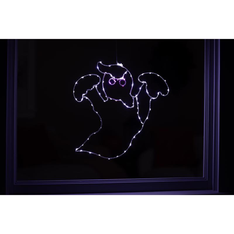 Celebrations Cool White 80 ct 16 in. LED Prelit Ghost Window Decor