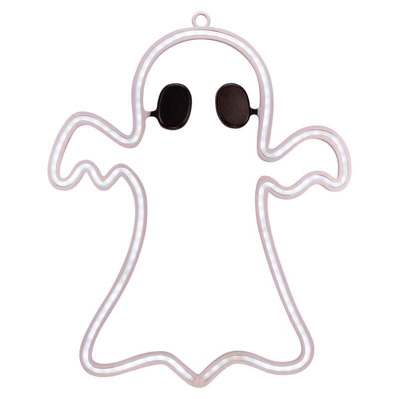 Sienna Cool White 11 in. LED Prelit Ghost Wall Decor