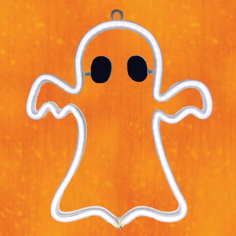 Sienna Cool White 11 in. LED Prelit Ghost Wall Decor