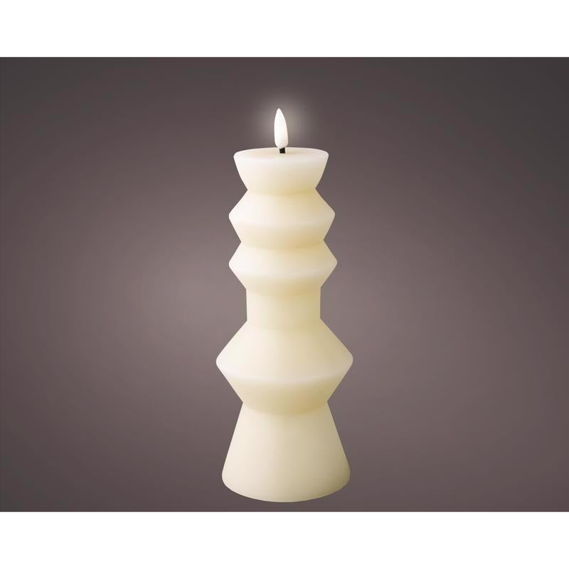 Lumineo LED Beige Candle 9.1 in.