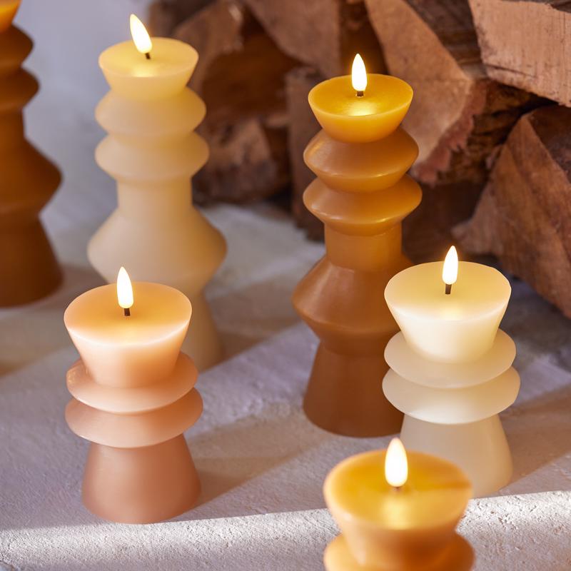 Lumineo LED Beige Candle 9.1 in.