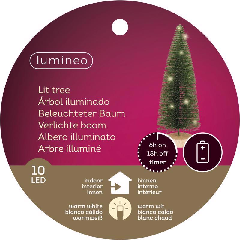 Lumineo LED Green Tree Table Decor 12 in.