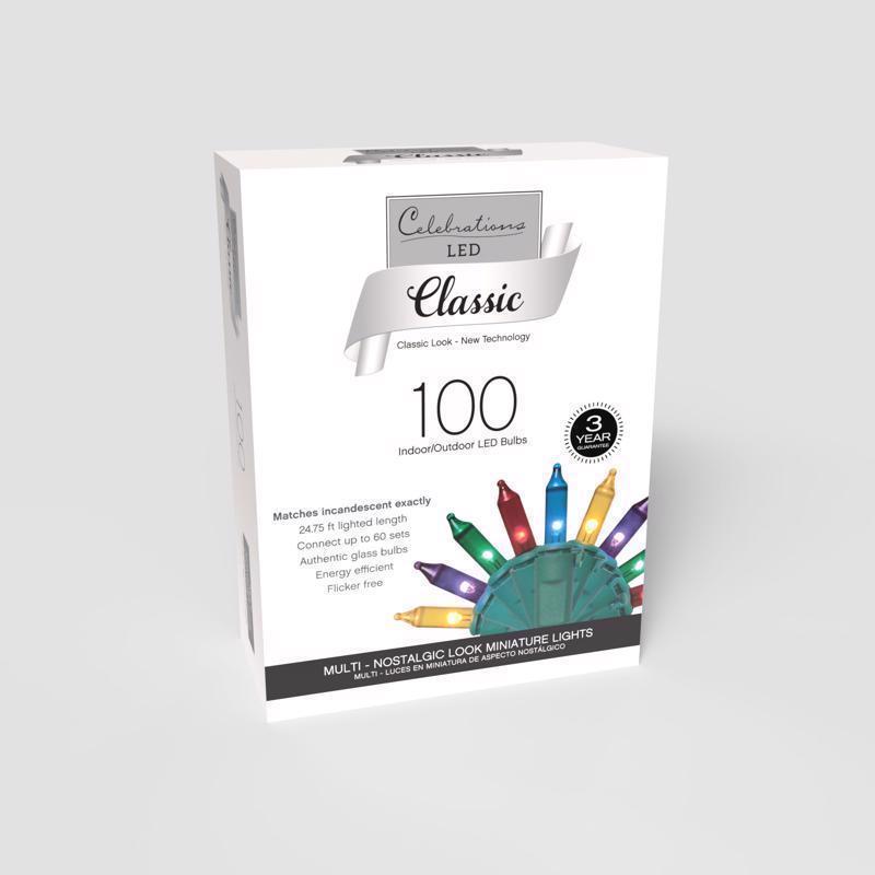 Celebrations Classic LED T5 Multicolored 100 ct String Christmas Lights 24.75 ft.