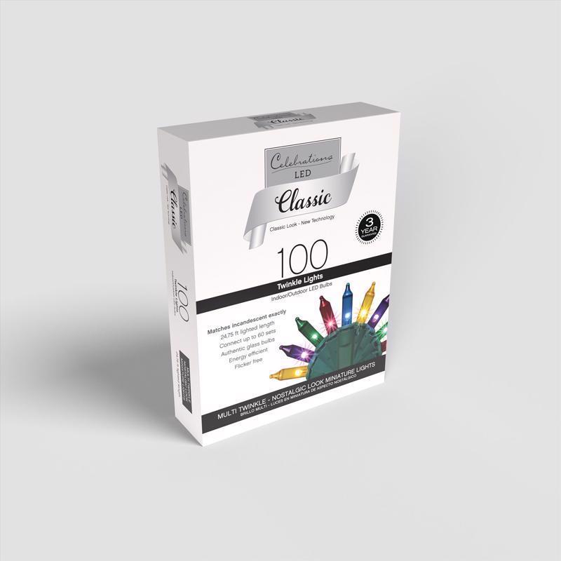 Celebrations Classic LED T5 Multicolored 100 ct String Christmas Lights 24.75 ft.