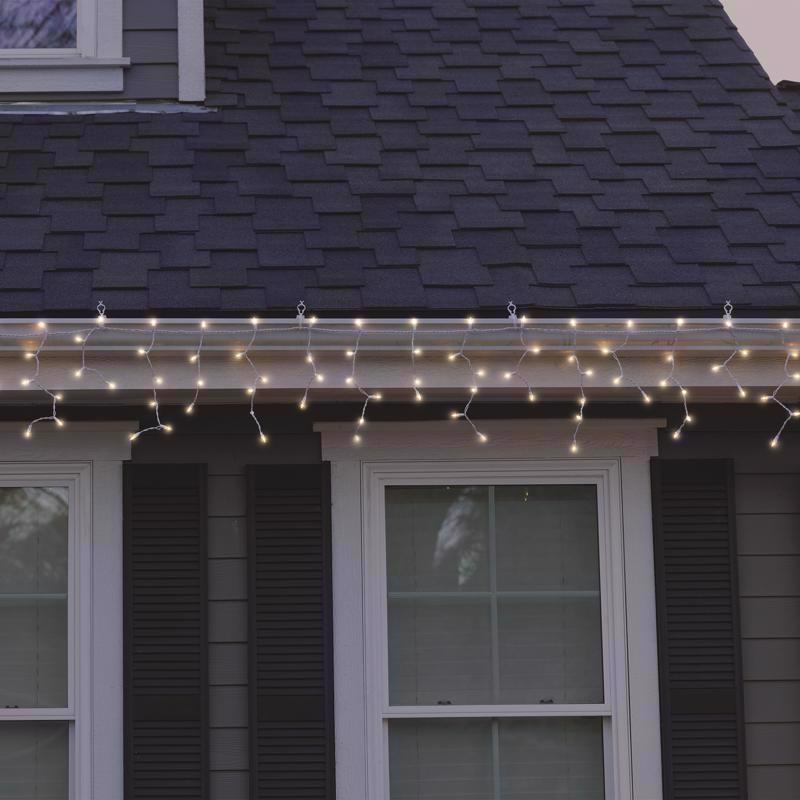 Celebrations Classic LED T5 Warm White 300 ct Icicle Christmas Lights 19.6 ft.