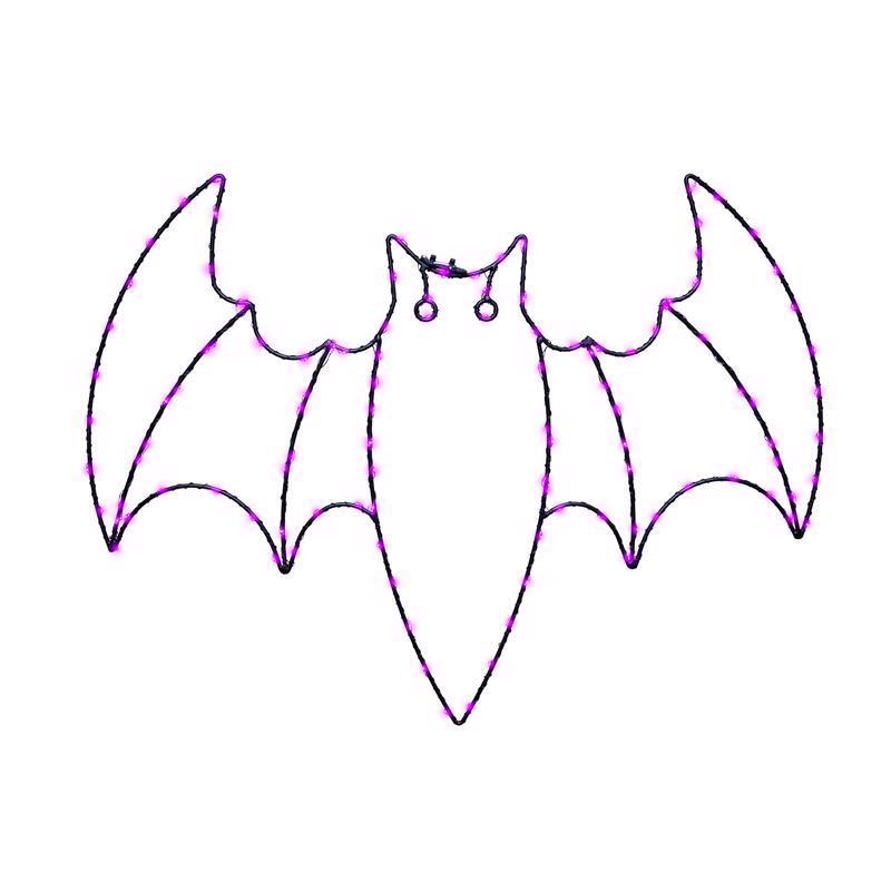 Celebrations Purple 120 ct 15 in. LED Prelit Illuminated Bat Halloween Decor