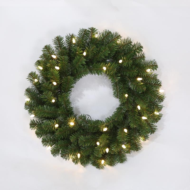 Celebrations 24 in. D LED Prelit Multicolored LED and Multi-Function Northern Pine Wreath