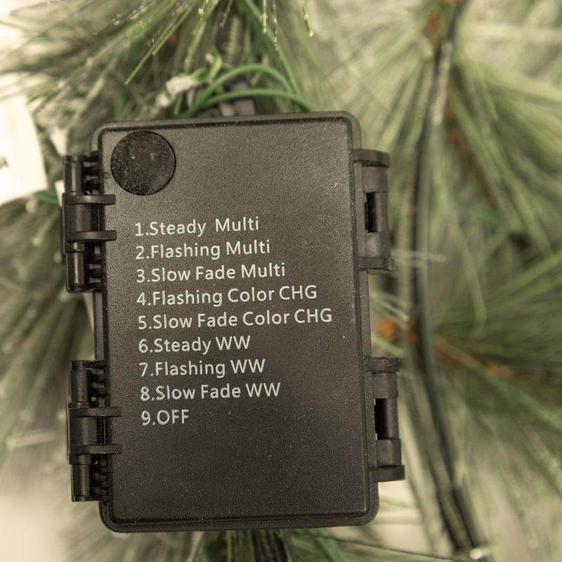 Celebrations Home 30 in. D LED Prelit Multicolored Snowy Scotch Pine Wreath