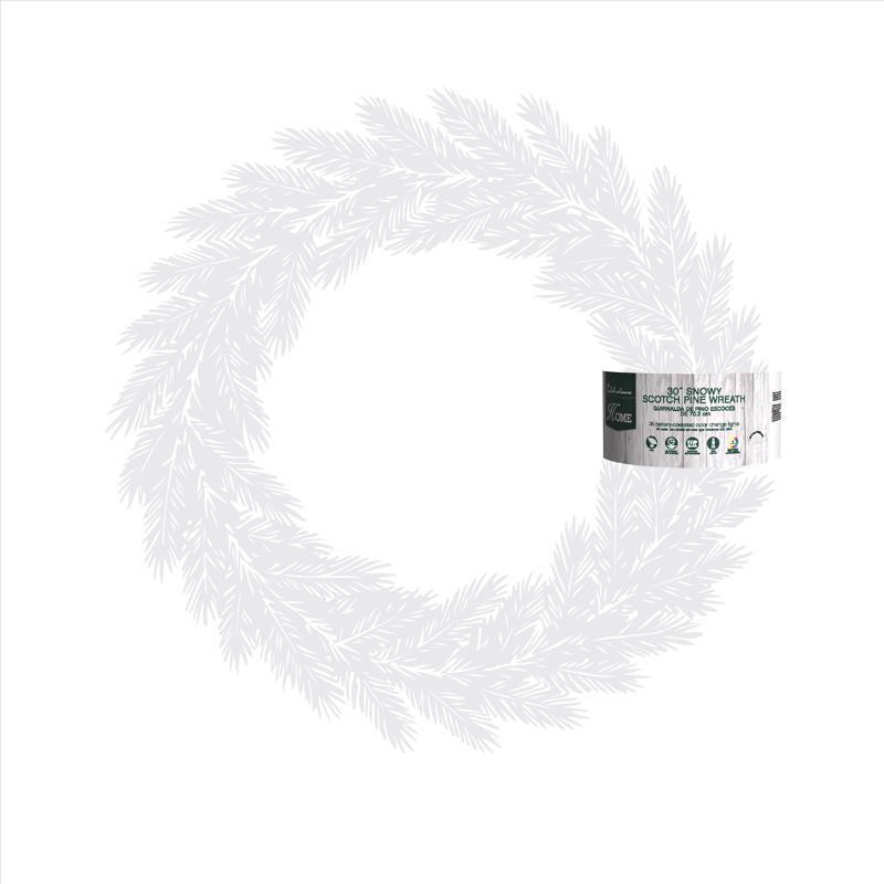 Celebrations Home 30 in. D LED Prelit Multicolored Snowy Scotch Pine Wreath