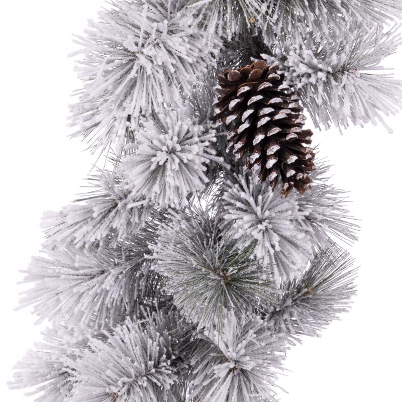 Celebrations Home 12 in. D X 9 ft. L LED Prelit Multicolored Snowy Scotch Pine Garland